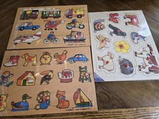 Simplex Wooden Knob Peg Preschool Puzzles Veh...