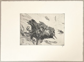 Horst Janssen etching 1982 autographed
