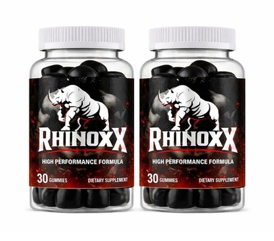 (2 Pack) RhinoxX Male Stamina Gummies for Advanced Blood Flow Support 30 Gummy