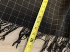 Antique Victorian Fine Wool Black Shawl Windowpane B&W 65” X 60 — photo 6
