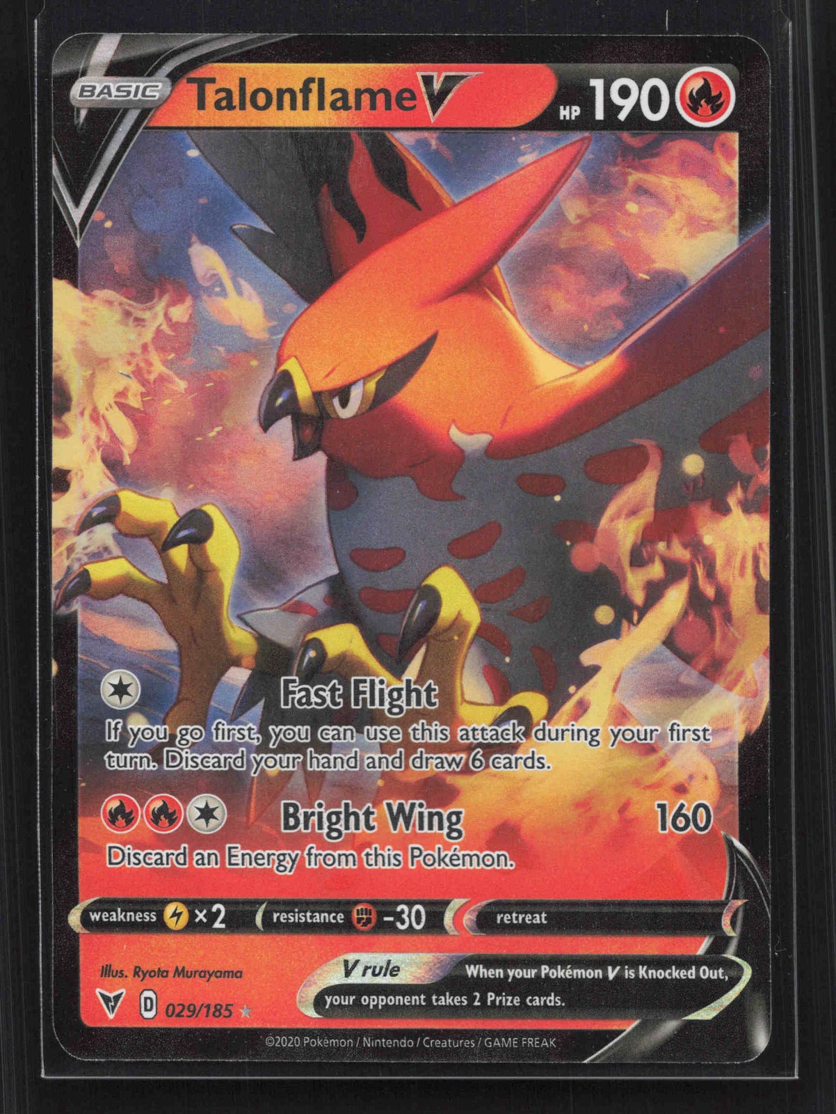 Talonflame V Ultra Rare SWSH04: Vivid Voltage 029/185 NM