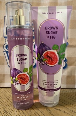 bath & body works Brown Sugar & Fig fragrance mist & body cream set