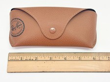 Ray Ban Tan Brown Faux Leather Case Aviators Glasses Luxottica Case Only