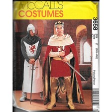 McCall's 3658 Costume Men's Knight Camelot King Arthur Sew Pattern UNC S-M