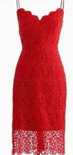 J Crew Red Floral Spaghetti Strap Dress Nwt 8