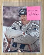 2 assorted George C. Scott reproduction color movie still lot Patton/Firestarter