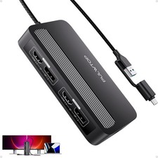 Dual DisplayLink Docking Station, USB C Docking Station Dual 4K60Hz Display f...