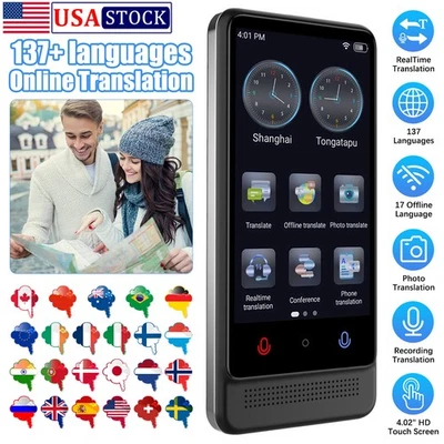 Language Translator Device Two-Way Instant ※137 Languages Voice & Text & Offline