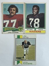 Jim Otto Lyle Alzado Art Shell Vintage Football Card Lot (3) Raiders Broncos