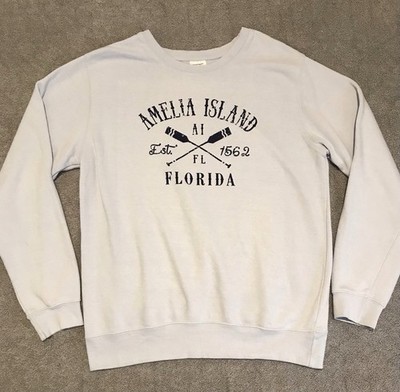 Pacific & Co Light Blue Sweatshirt Womens Size XL Amelia Island Florida X-Large