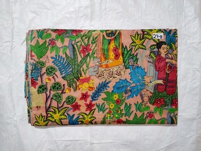 Indian Peach Frida Print Dressmaking, Sewing, Running, Crafts Fabric 3 Yard US