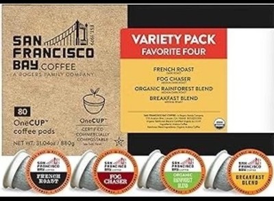 San Francisco Bay Compostable Coffee Pods - Original Variety Pack (80 Ct) K Cup 