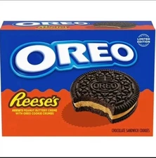 OREO REESE'S Peanut Buttery Creme Chocolate Sandwich Cookies, Limited Edition