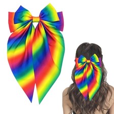 Rainbow Hair Bows for Women Rainbows Bow Hair Clips Big Bows Hair Barrettes E...