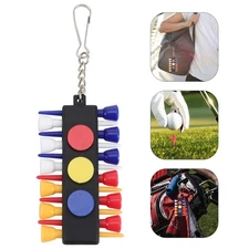 6 Sets Golf Tee Holder For Bag Carrier With 12 Tee Hole 3 Ball Markers Holes