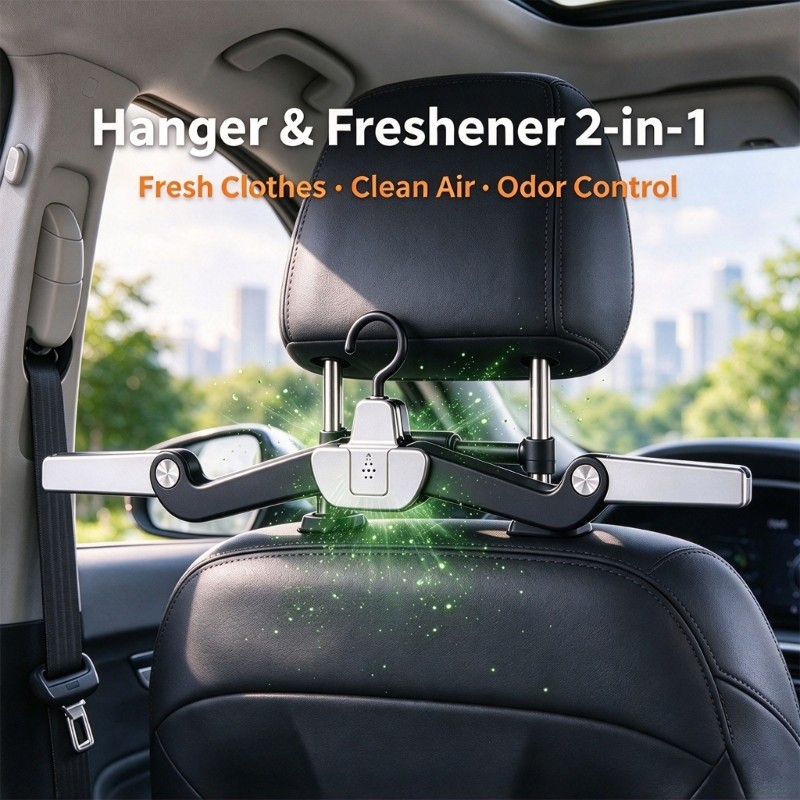 Car Jacket Hanger with Jointed Arms and Scent Tablet Compartment | eBay ...