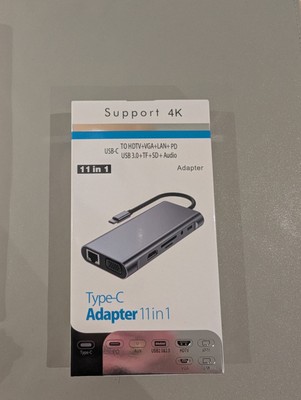 11 in 1 USB-C Typ C HD Ausgang 4K USB 3.0 HD Adapter HUB Multifunktions Dock - UK