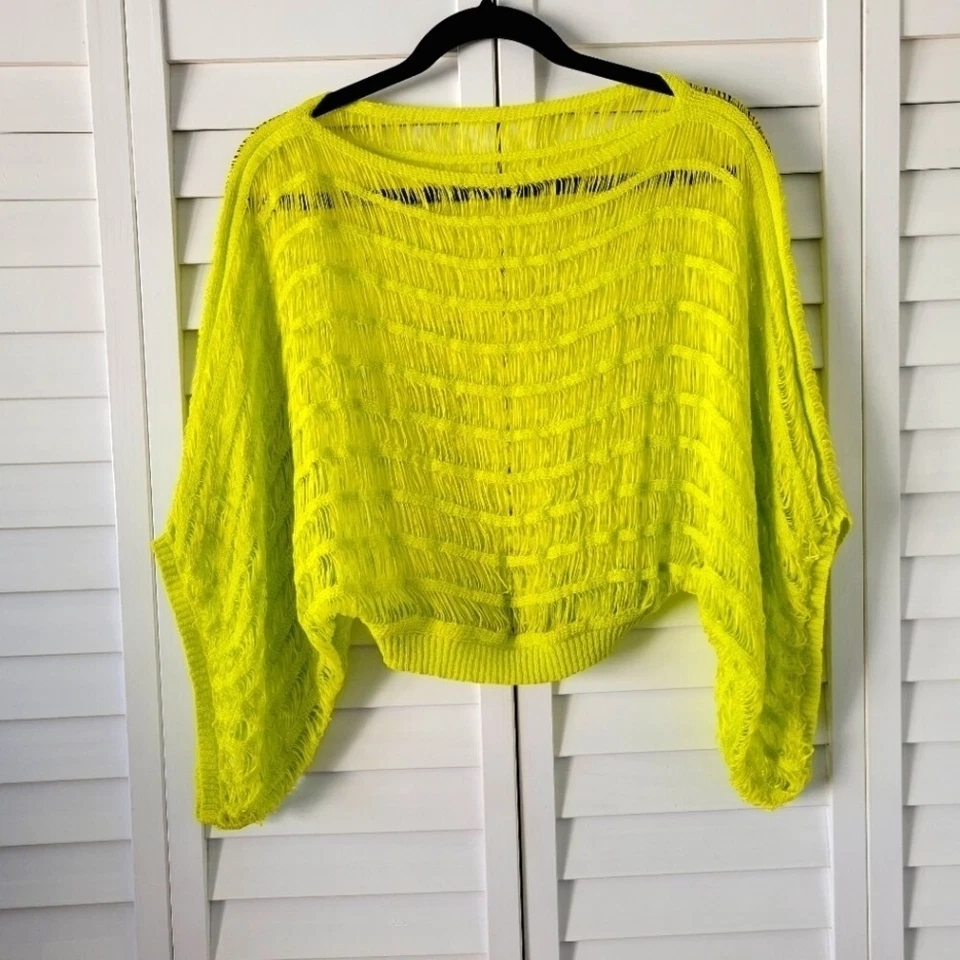 Top Rampage Verde Neón Brillante Talla S Y2K Bohemio Gran Tamaño Recortado Festival Rave Foto 2 de 4