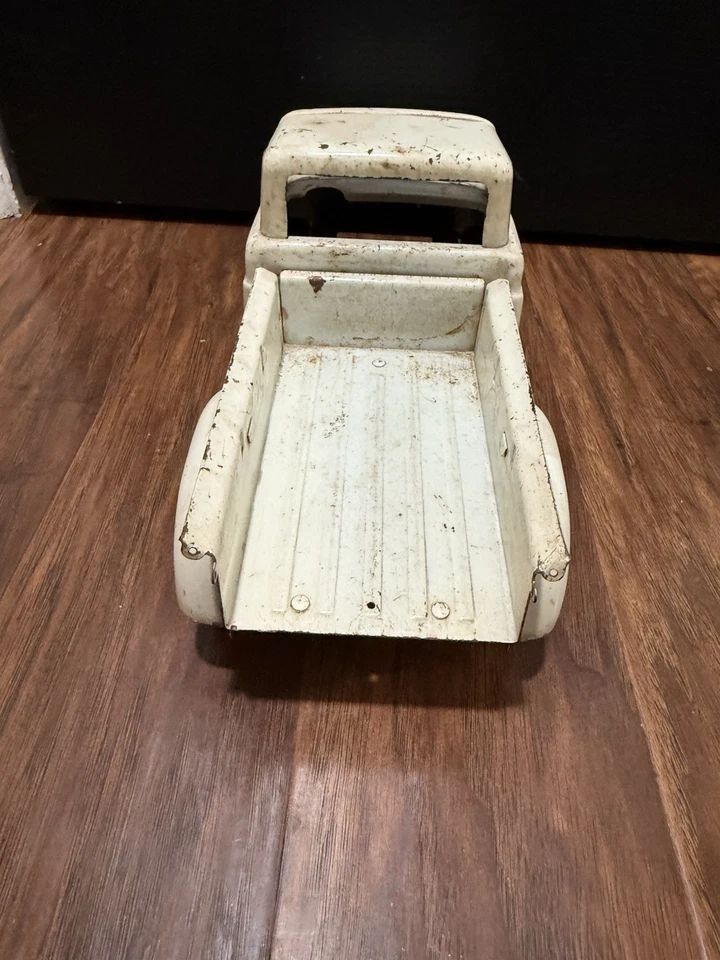 Camión de juguete de acero prensado The Friendly Store vintage raro blanco Gambles Foto 4 de 4
