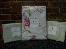 Dorma white/green/pink "Blenheim" single duvet/quilt cover + 2 pillowcases