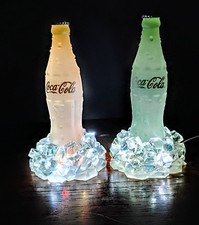 Coca-Cola Frosted Bottle LED Lamp on Ice Base RGB Color Changing Display