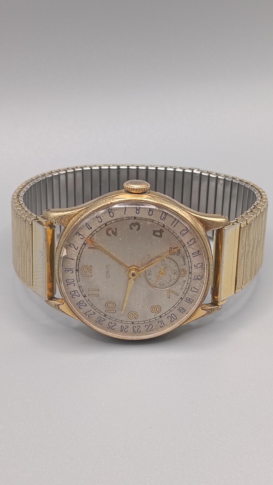 Vintage 1940s Oris Pointer Date Small Seconds Gol… - image 7