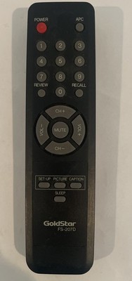 Genuine GoldStar (FS-207D) Black Pre-Programmed Remote Control w/ Battery Cover 