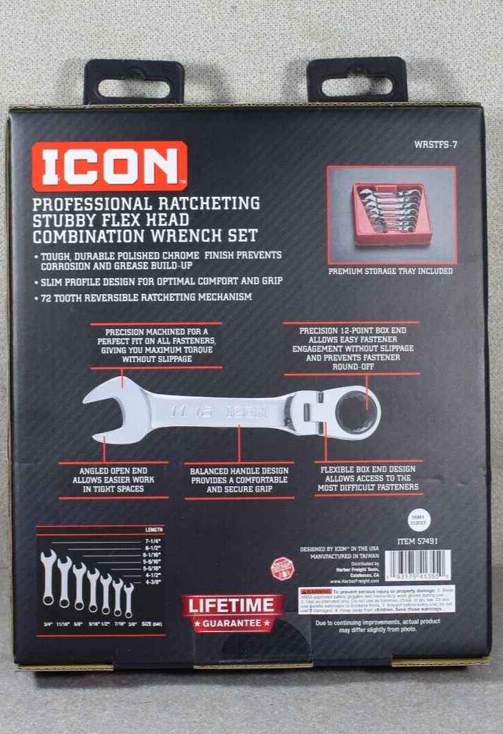 Icon stubby sale ratcheting wrench set