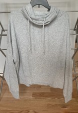 SO Lounge Life Cowl Neck Sweatshirt Juniors L Athleisure Gray Hoodie New