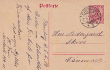 DR  P 107 - ohne Zusatzfrankatur 1919 von Flensburg nach Dänemark bedarfsgel.