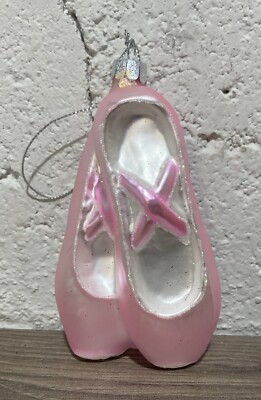Handcrafted Ballet Toe Shoes Glass Blown Ornament - Christmas Tree Decoration
