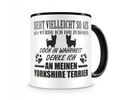 Samunshi Ich denke an meinen Yorkshire Terrier Hunde Tasse Kaffeetasse Teetasse