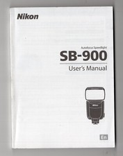 Nikon SB-900 Speedlight Camera Flash Instruction Manual / User Guide In English