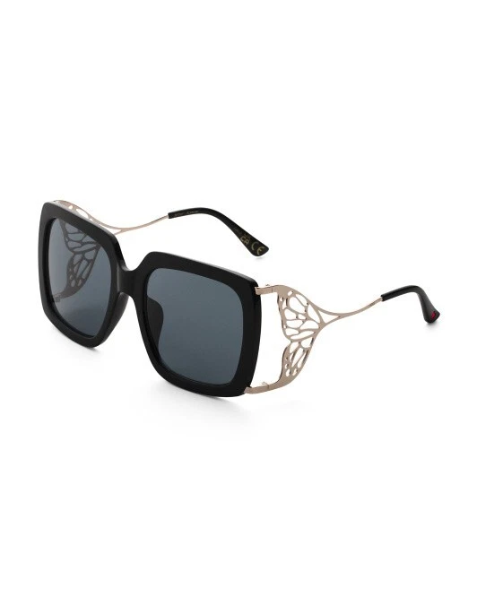 Betsey Johnson Luv Betsey Square Shaped Oversized Black Sunnies Sunglasses NWT Betsey Johnson Square Sunglasses for Women | Mercari main image 4