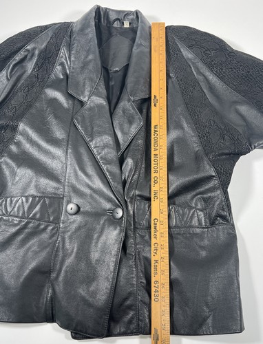 Preston & York Women's Genuine Pig Skin Leather Jacket, Black Size L - Picture 14 of 14