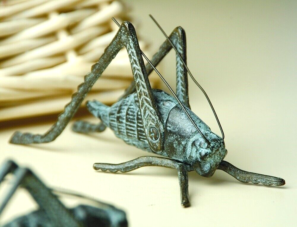 Brass Cricket Grasshopper Good Luck Hearth New Home Gift Statue