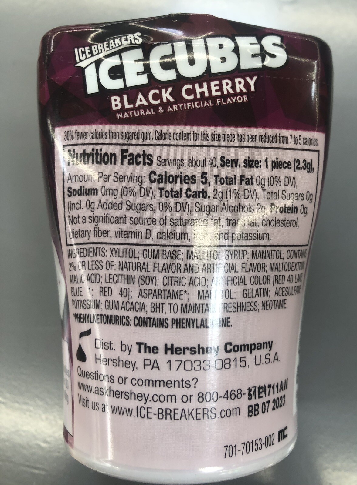 Ice Breakers Ice Cubes BLACK CHERRY Sugar Free Flavored Gum 40 pieces eBay