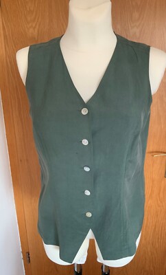 Damenweste - 100 % Seide - grün - ELEGANCE PARIS - Gr. 40