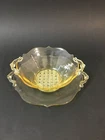 Vintage Lancaster Yellow Depression Glass Bowl With Plate Cane Pattern Bottom