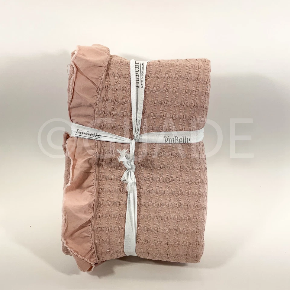 Colcha PiuBelle Portugal KING 100% Algodón Texturizada Rosa Nueva Foto 4 de 4