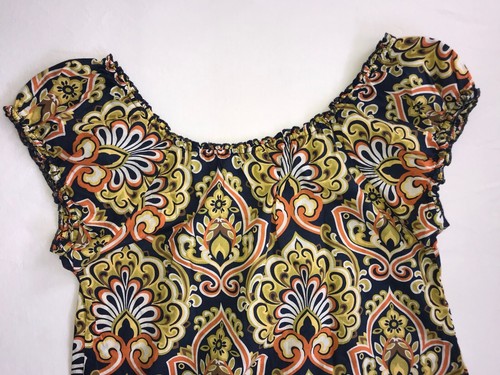 $69 J CREW On/Off Shoulder Top Blouse SUMMER READY! Festive Talavera Print XS S - Picture 9 of 10