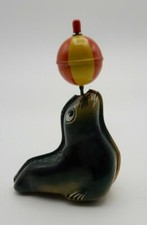 Vintage LEHMANN AHA 910 Tin Litho Friction Toy SEAL w/ BALL Western Germany
