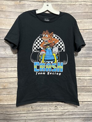 Crash Team Racing CTR Graphic Tee Crash Bandicoot Medium Black