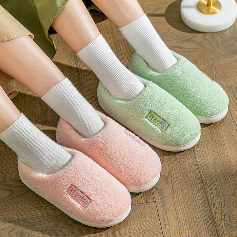 Soft Winter Slippers Women House Shoes Warm Fluffy Slippers-image