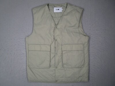 NN07 No Nationality Vest Mens Medium Green Barney 8429 Snap Primaloft Puffer