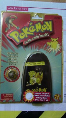 10 Pokemon Murmeln in Verpackung geöffnet nie benutzt #27 Sandspitzmaus Tasche
