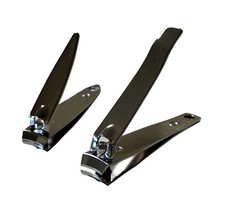 2Pcs Set Sharp Nail Clippers Stainless Steel Toenail And Fingernail In 2 Sizes