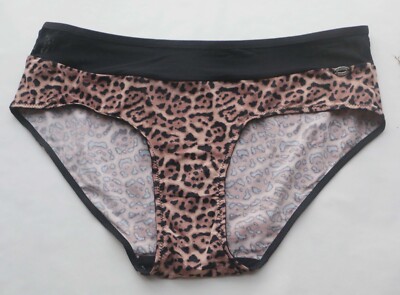 Women Sexy Briefs Smooth Leopard Underwear Hipster Panties Knickers Brown M-L-XL