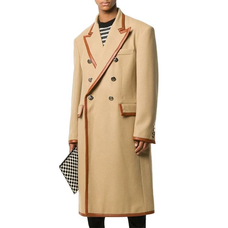 ジャケット・アウター Overcoat double breasted jacket Double Breasted Mid Long Trench Coat Jacket Over Knee Length