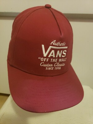 Vans Hat Cap Strapback maroon big logo Adjustable Five Panel Men Trucker 